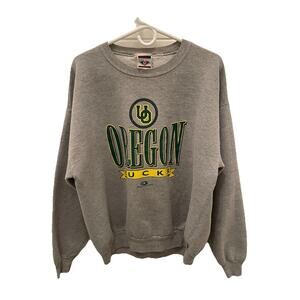 Vintage Red Oak Sportswear College Oregon Ducks Logo Pullover Sweatshirt XL 90s
